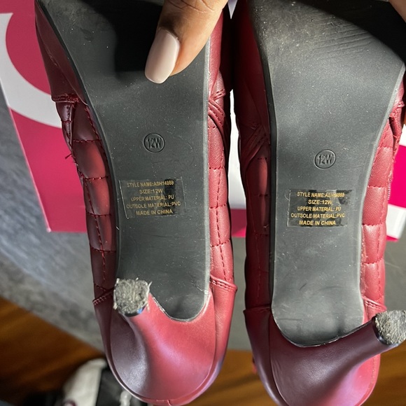 Ashley Stewart size 12 wide Wine Quilted Booties - Picture 5 of 5